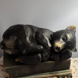 Handcrafted Black Bear Sculpture